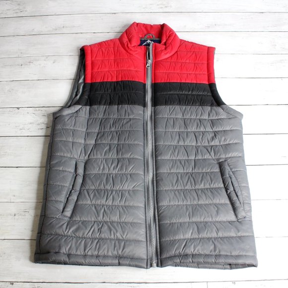 Climate Sleeveless Jacket Puffer Vest Size XL 14 16 Red Black Gray Winter - Picture 2 of 4